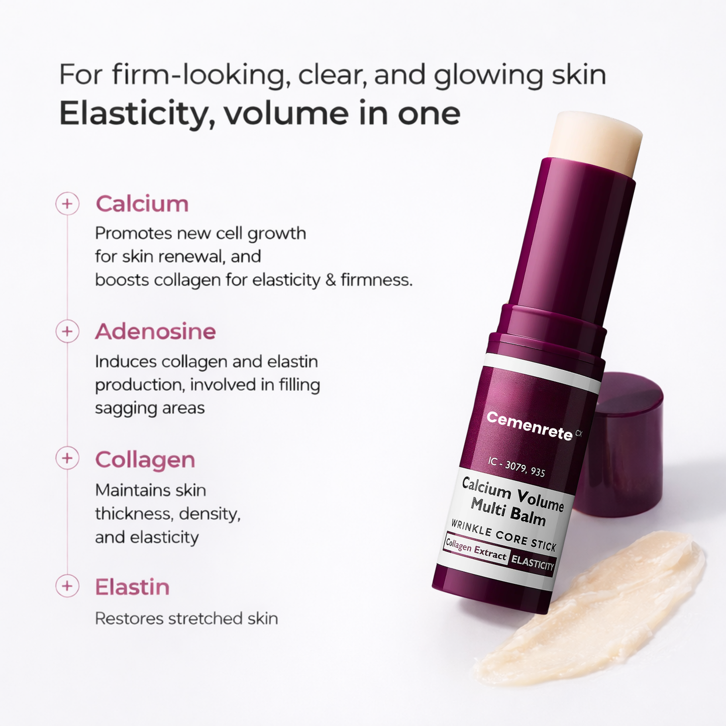 Calcium Volume Multi Balm Stick – Anti-Wrinkle Firming Balm for Eyes, Lips & Neck
