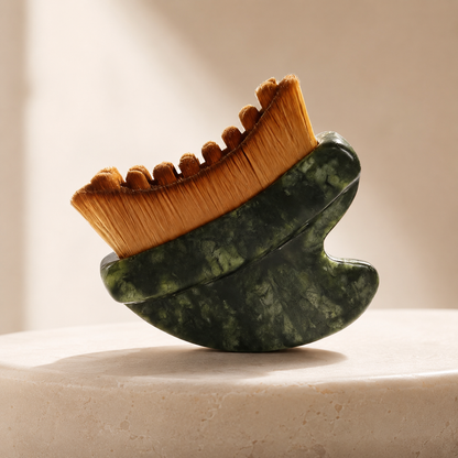Lymphatic Contour Face Brush – Dual-Ended Dry Brush & Cool-Touch Sculpting Edge