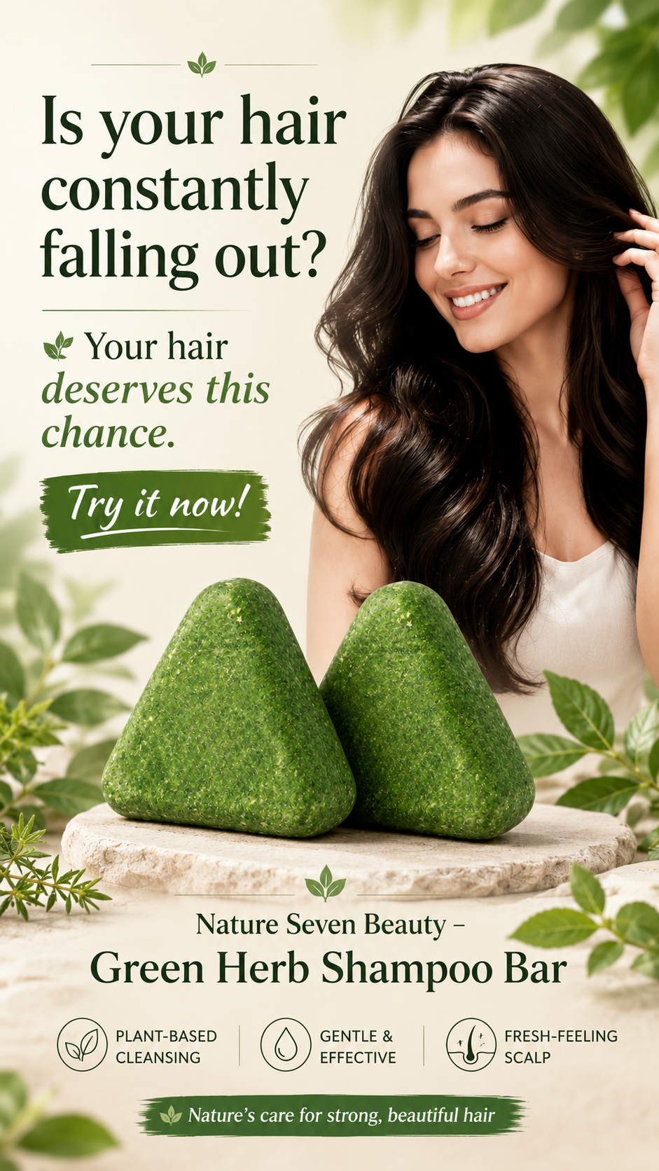 シャンプー NATURE SEVEN GREEN 120gx6 + 25gx3 Nature Seven Beauty – Green Herb Shampoo Bar