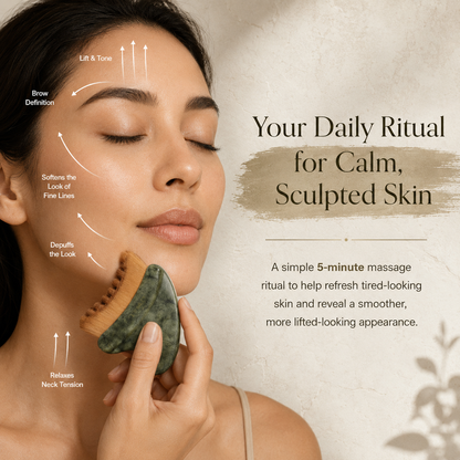 Lymphatic Contour Face Brush – Dual-Ended Dry Brush & Cool-Touch Sculpting Edge